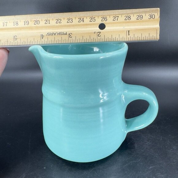 Metlox Poppytrail California Pottery Blue Green Turquoise Small Pitcher Carafe - Picture 3 of 11